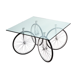 FONTANA ARTE table avec roues de bicyclette TOUR