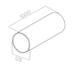 ELICA tube rond rigide 125x1000mm 1052O