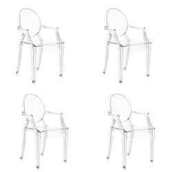 KARTELL set de 4 chaises LOUIS GHOST