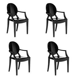 KARTELL set de 4 chaises LOUIS GHOST