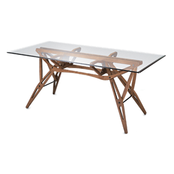 ZANOTTA table avec plateau en verre REALE