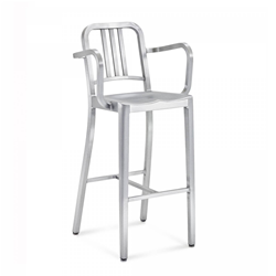EMECO NAVY BARSTOOL WITH ARMS tabouret avec accoudoirs