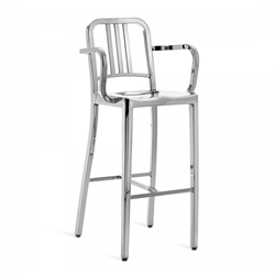 EMECO NAVY BARSTOOL WITH ARMS tabouret avec accoudoirs