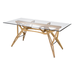 ZANOTTA table avec plateau en verre REALE