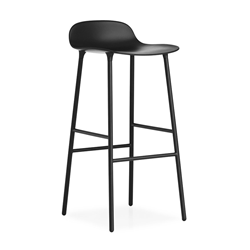 NORMANN COPENHAGEN tabouret FORM BARSTOOL H 75 cm avec piètement en acier verni