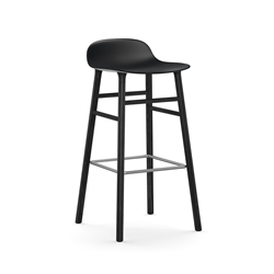 NORMANN COPENHAGEN tabouret FORM BARSTOOL H 75 cm avec piètement en bois noir