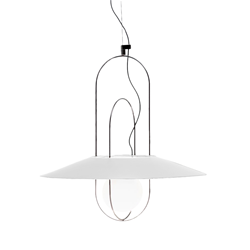 FONTANA ARTE lampe à suspension SETAREH 4381 avec diffuseur en verre Ø 65 cm