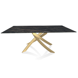 BONTEMPI CASA table avec structure or ARTISTICO 52.45 200x100 cm