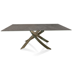 BONTEMPI CASA table avec structure laiton vielli ARTISTICO 52.45 200x100 cm