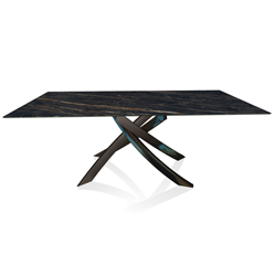 BONTEMPI CASA table avec structure noir poli ARTISTICO 52.45 200x100 cm