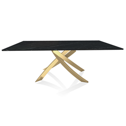 BONTEMPI CASA table avec structure or ARTISTICO 20.01 200x106 cm