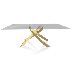 BONTEMPI CASA table avec structure or ARTISTICO 20.01 200x106 cm