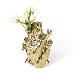 SELETTI vase en forme de coeur LOVE IN BLOOM GOLD