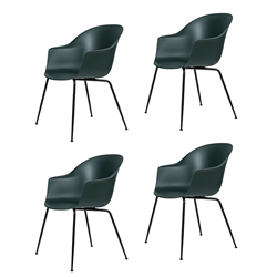 GUBI set de 4 chaises avec accoudoirs BAT DINING CHAIR base noire