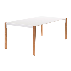 HORM table rectangulaire TANGO avec plateau en Fenix blanc
