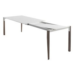 HORM table extensible à rallonge rectangulaire TANGO avec plateau en Fenix blanc