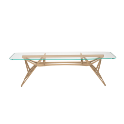 ZANOTTA table avec plateau en verre REALE CM