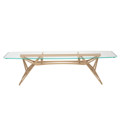 ZANOTTA table avec plateau en verre REALE CM