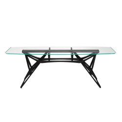 ZANOTTA table avec plateau en verre REALE CM