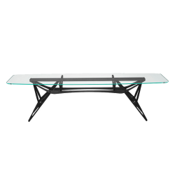 ZANOTTA table avec plateau en verre REALE CM