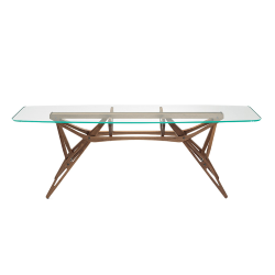 ZANOTTA table avec plateau en verre REALE CM