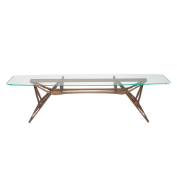 ZANOTTA table avec plateau en verre REALE CM