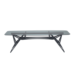 ZANOTTA table avec plateau en verre REALE CM