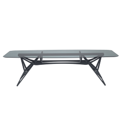 ZANOTTA table avec plateau en verre REALE CM