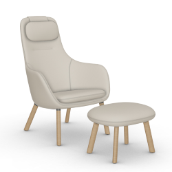VITRA fauteuil avec le coussin d'assise amovible HAL LOUNGE CHAIR & OTTOMAN en tissu Dumet