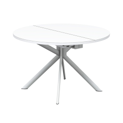 CONNUBIA table extensible à rallonge avec piètement blanc optique mat GIOVE CB/4739-D 120 cm