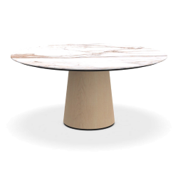 PORRO table ronde fixé avec base en frêne MATERIC Ø 160 cm
