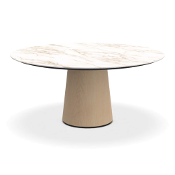 PORRO table ronde fixé avec base en frêne MATERIC Ø 160 cm