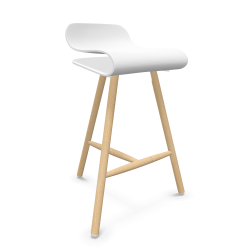 KRISTALIA BCN tabouret avec piètement en bois