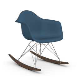VITRA RAR fauteuil à bascule Eames Plastic Armchair base chromée et érable foncé