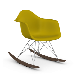 VITRA RAR fauteuil à bascule Eames Plastic Armchair base chromée et érable foncé