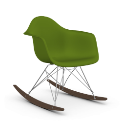 VITRA RAR fauteuil à bascule Eames Plastic Armchair base chromée et érable foncé