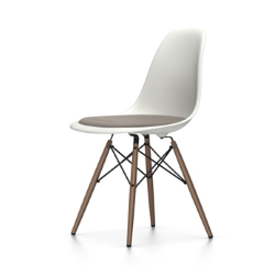VITRA chaise avec coussin piètement foncé Eames Plastic Side Chair DSW NOUVELLES DIMENSIONS
