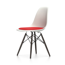 VITRA chaise avec coussin et piètement noir Eames Plastic Side Chair DSW NOUVELLES DIMENSIONS
