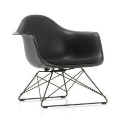 VITRA chaise fauteuil avec coussin et piètement noir Eames Plastic Armchair LAR