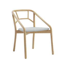 ALMA DESIGN set de 2 fauteuils MARNIE en frêne naturel avec assise rembourré