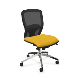 LEYFORM fauteuil de bureau SPRINT RE sans accoudoirs avec la base en aluminium poli et pièces en plastique noir