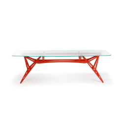 ZANOTTA table avec plateau en verre REALE CM