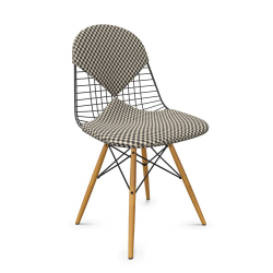 VITRA chaise avec siège et dossier rembourrés Wire Chair DKW-2 Bikini Checker