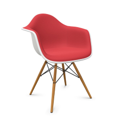 VITRA chaise fauteuil avec rembourrage total et base en érable doré Eames Plastic Armchair DAW NOUVELLES DIMENSIONS