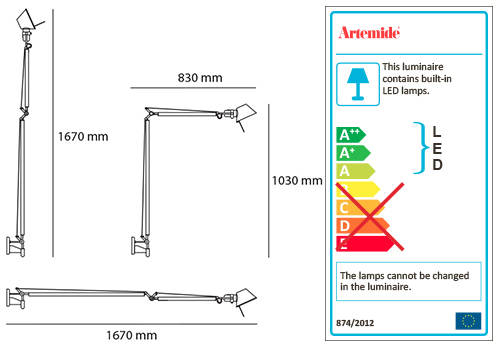 ARTEMIDE TOLOMEO BRACCIO LED